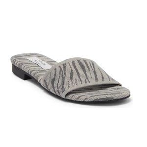 STEVEN NEW YORK Slide Sandal Gray Zebra Print